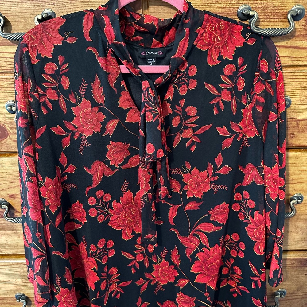 Black and red dress shirt